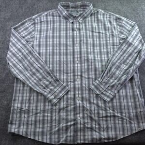 Duluth Wrinkle Fighter Shirt XL Relaxed Fit Gray Plaid Long Sleeve Button Down